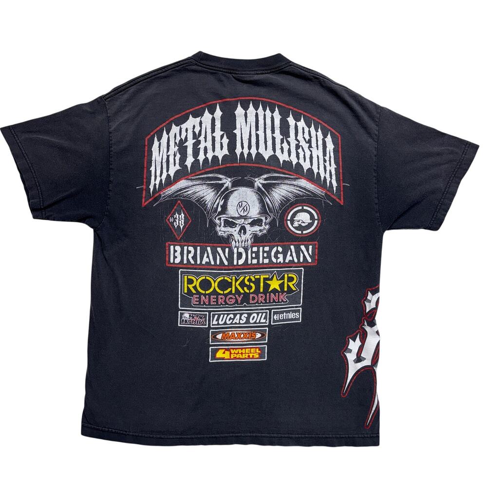 Vintage Metal Mulisha Tshirt Large Y2K Black Deegan Rockstar Great Fade 2000s
